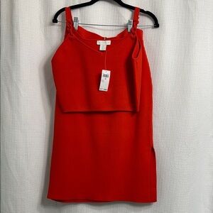 Chic House of Harlow 1960 Orange 2 piece knit crop top and skirt